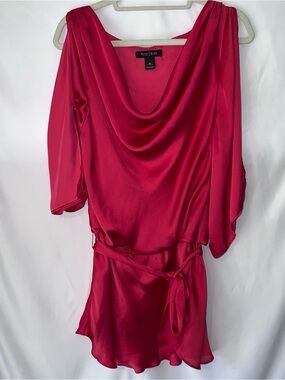 White House Black Market Red One-Shoulder Satin Dress